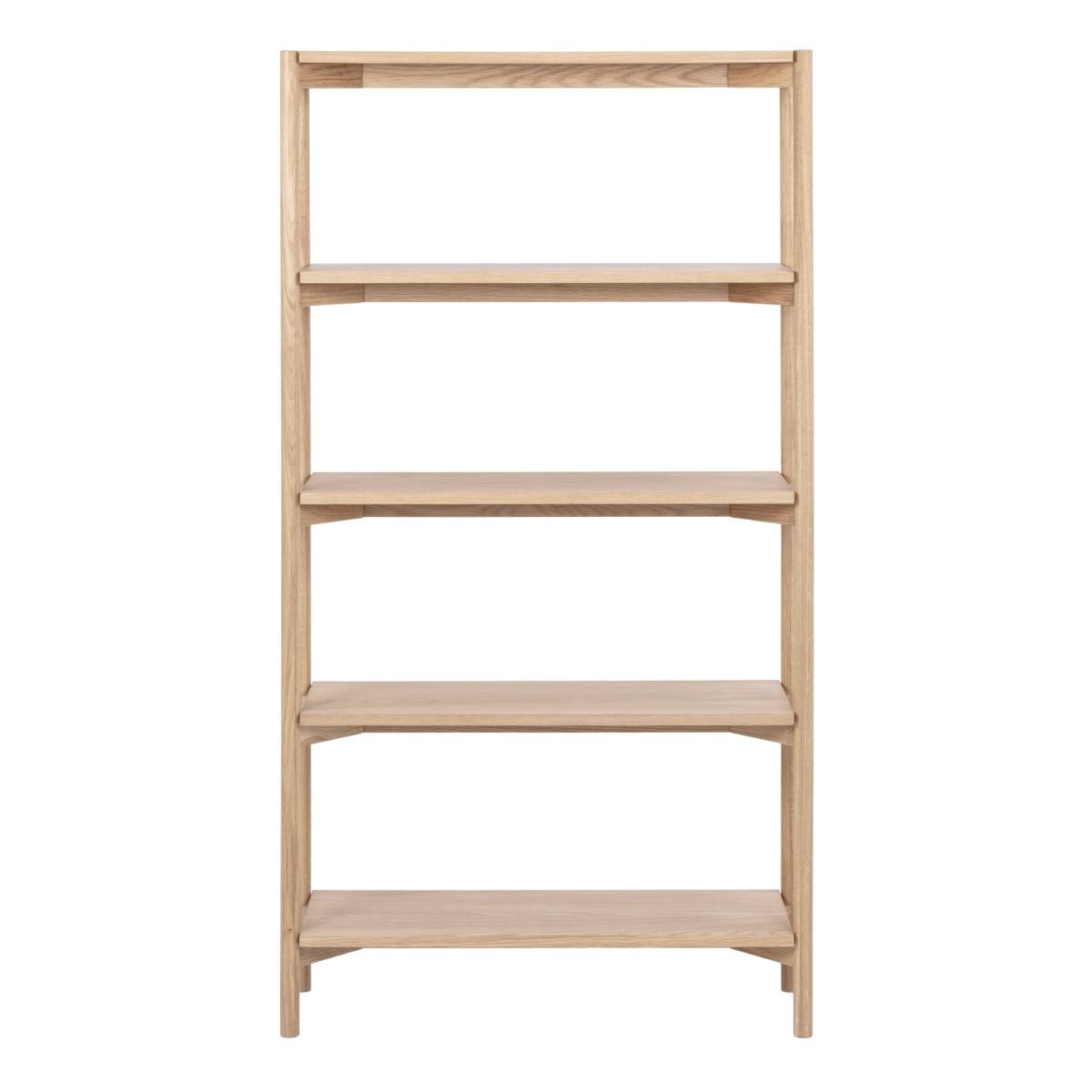 Braidwood Tall Bookcase with 5 Shelves in White Oak - INSIDE HOUSE