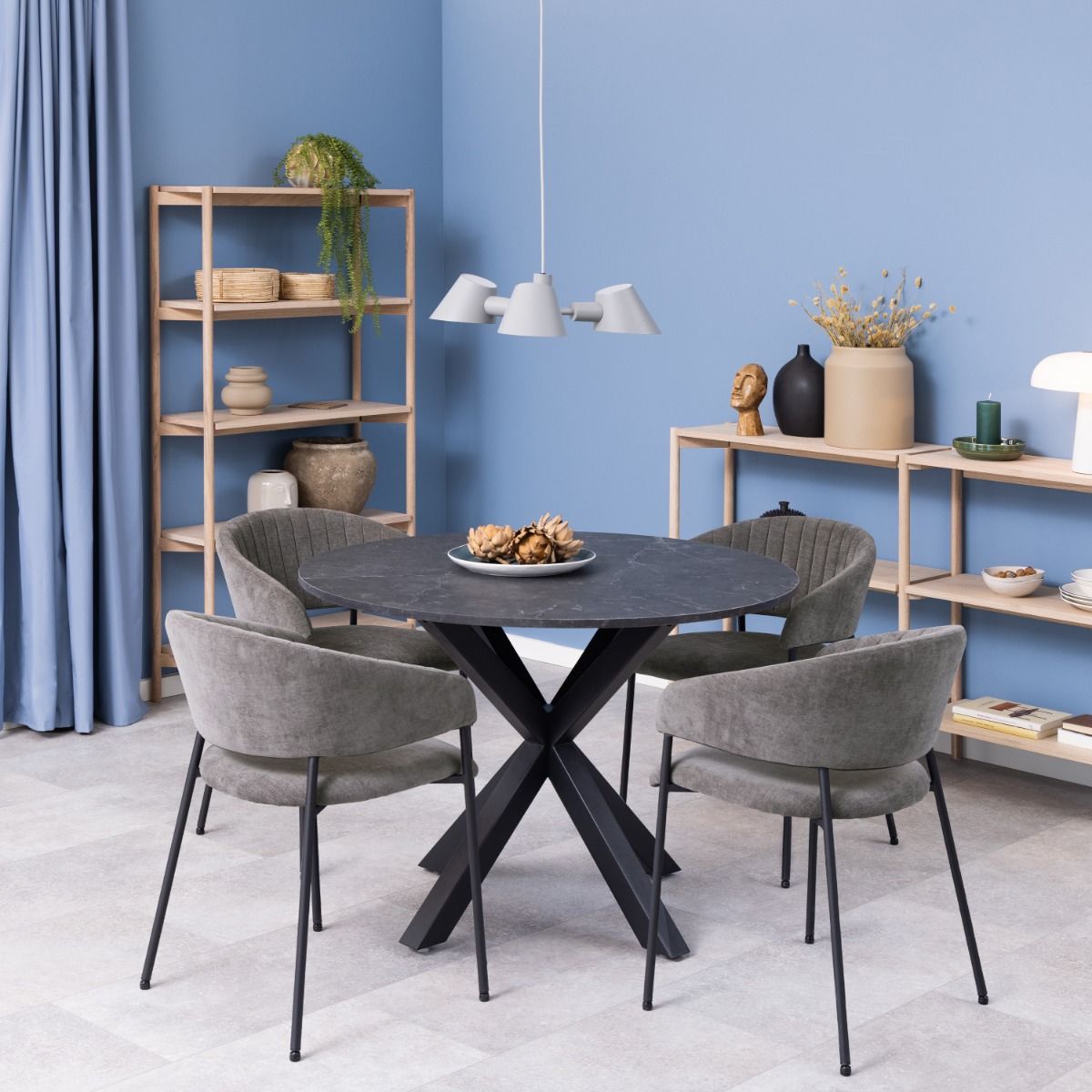 Braidwood Tall Bookcase with 5 Shelves in White Oak - INSIDE HOUSE