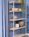 Braidwood Tall Bookcase with 5 Shelves in White Oak - INSIDE HOUSE