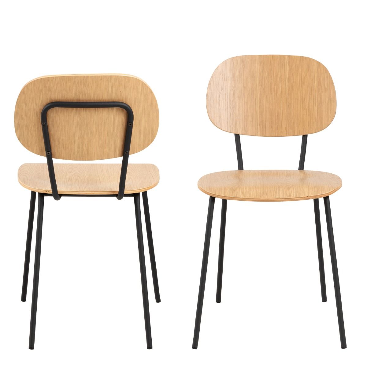 Amira Dining Chairs Set of 2 in Oak - INSIDE HOUSE