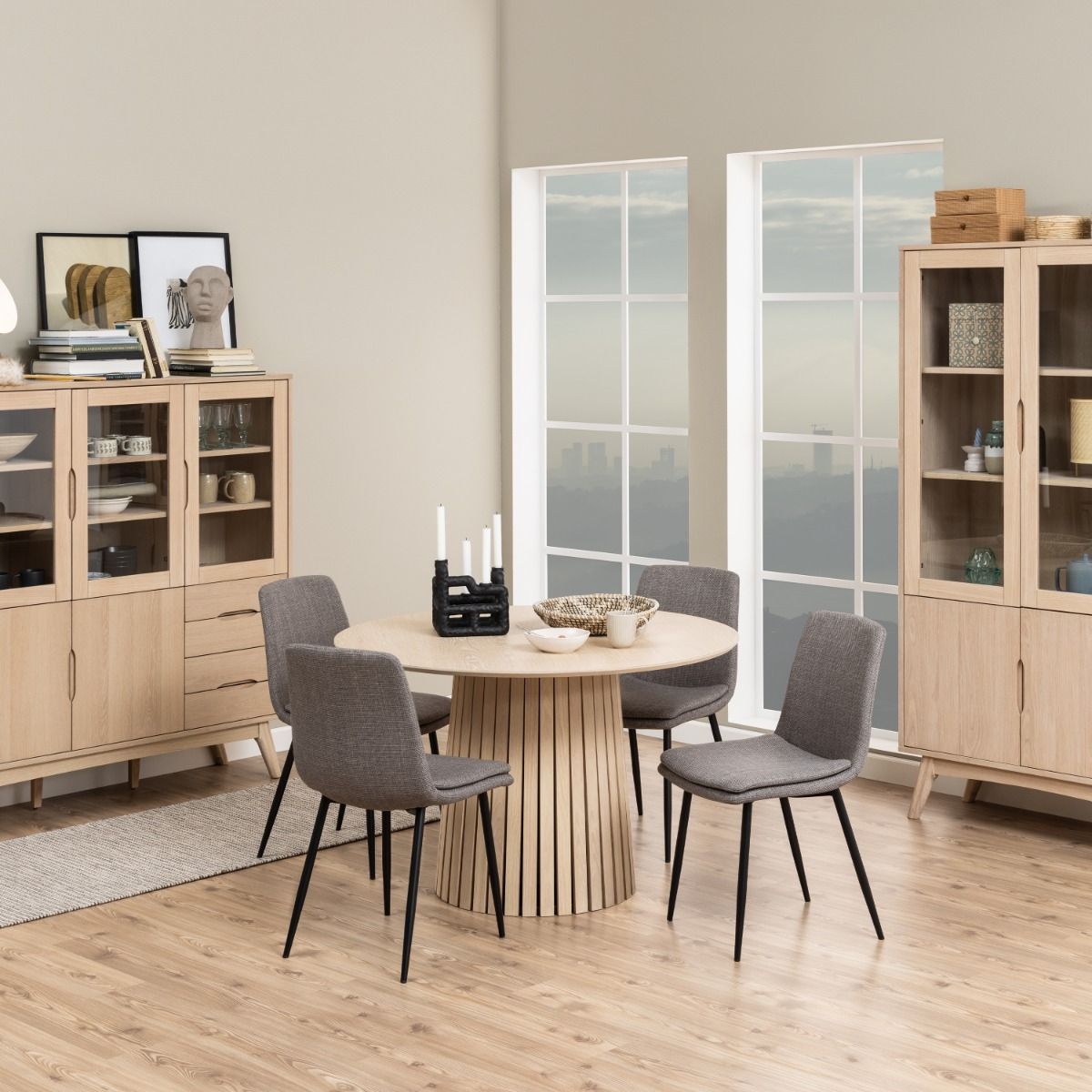 Becca Dining Chair in Light Brown Set of 4 - INSIDE HOUSE