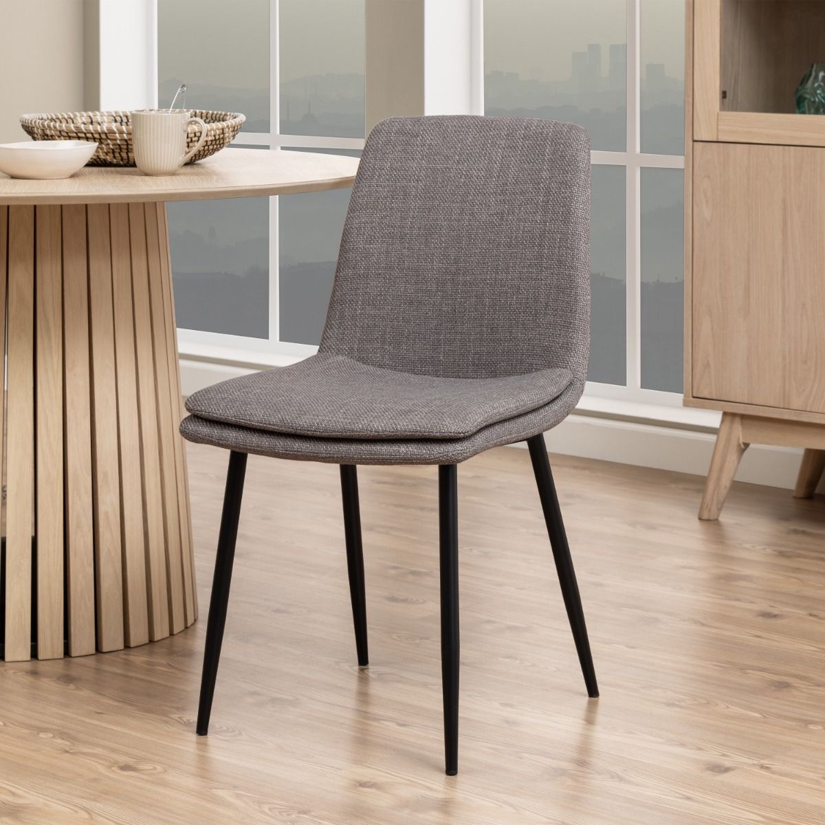 Becca Dining Chair in Light Brown Set of 4 - INSIDE HOUSE