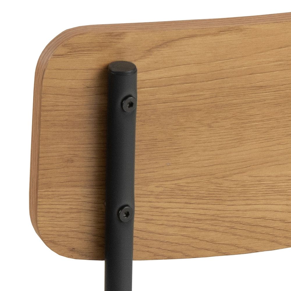 Peru Dining Chair in Steel and Oak Set of 4 - INSIDE HOUSE