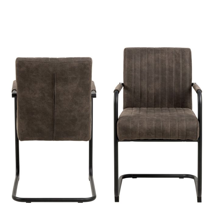 Adele Dining Chair in Grey Fabric Set of 2 - INSIDE HOUSE