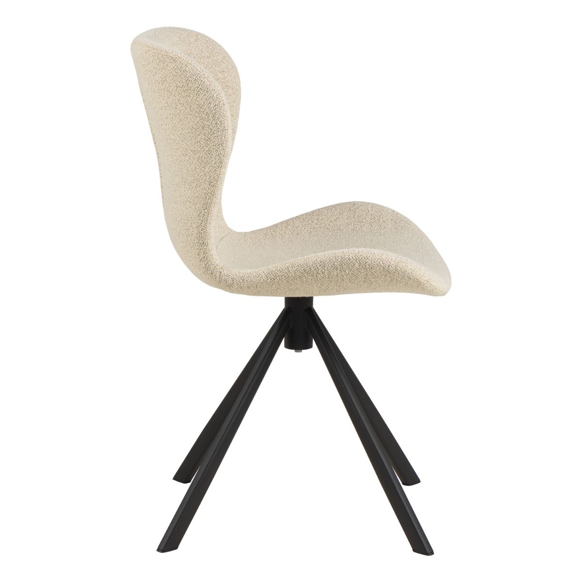 Batilda Swivel Dining Chairs in Cream Fabric Set of 2 - INSIDE HOUSE