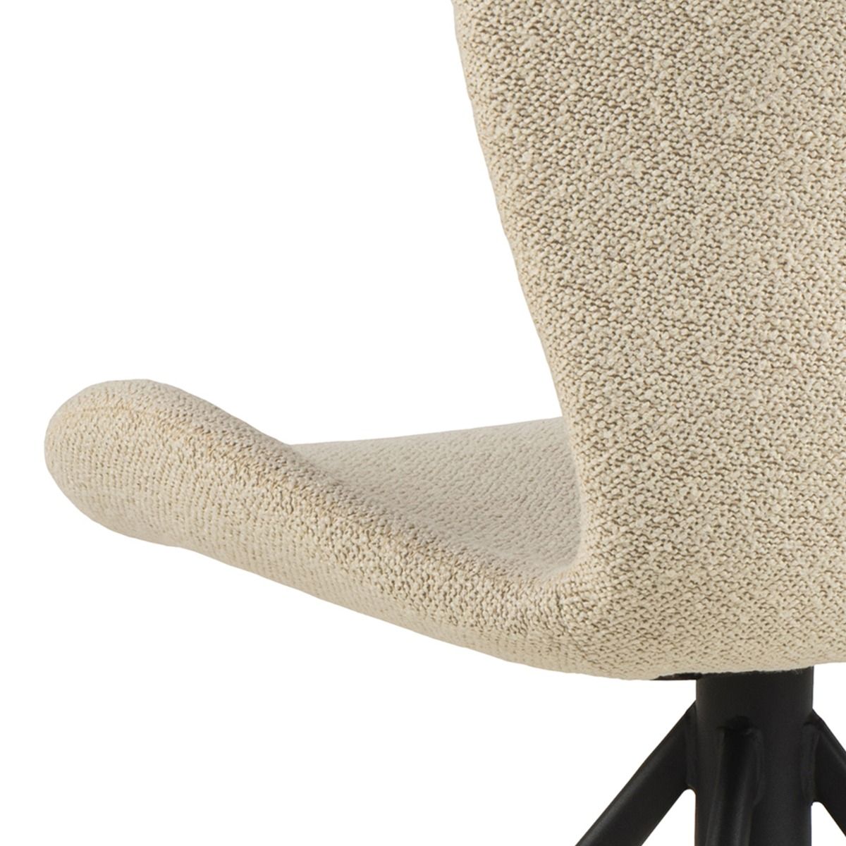 Batilda Swivel Dining Chairs in Cream Fabric Set of 2 - INSIDE HOUSE