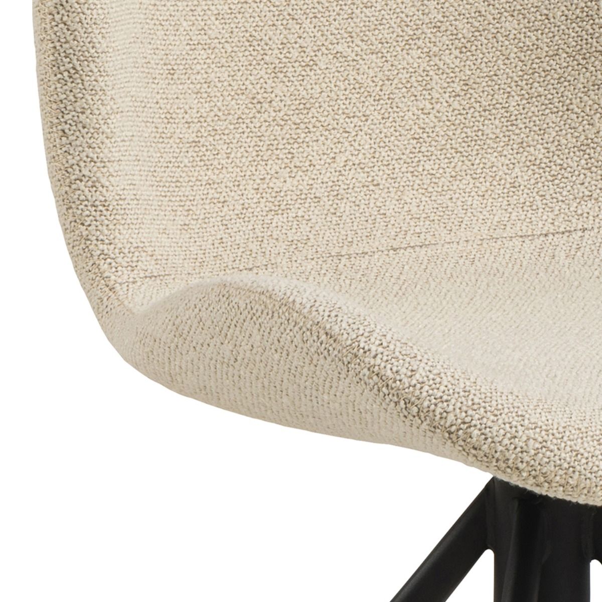 Batilda Swivel Dining Chairs in Cream Fabric Set of 2 - INSIDE HOUSE