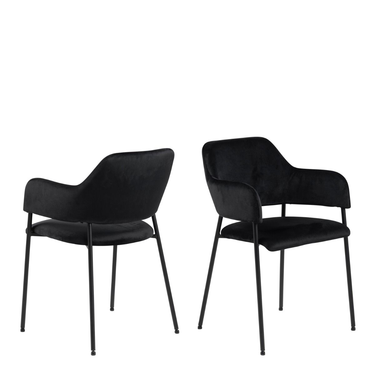Lima Dining Chair with Armrest in Black Set of 2 - INSIDE HOUSE