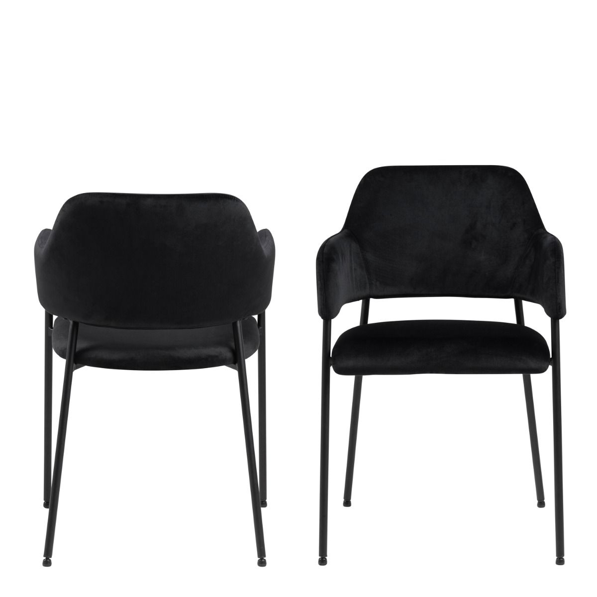 Lima Dining Chair with Armrest in Black Set of 2 - INSIDE HOUSE