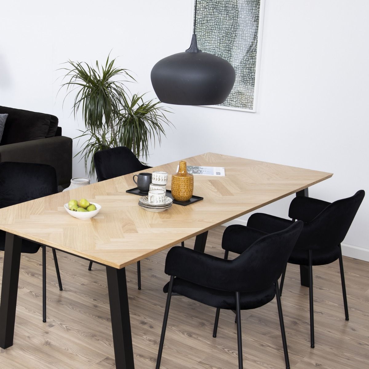 Lima Dining Chair with Armrest in Black Set of 2 - INSIDE HOUSE