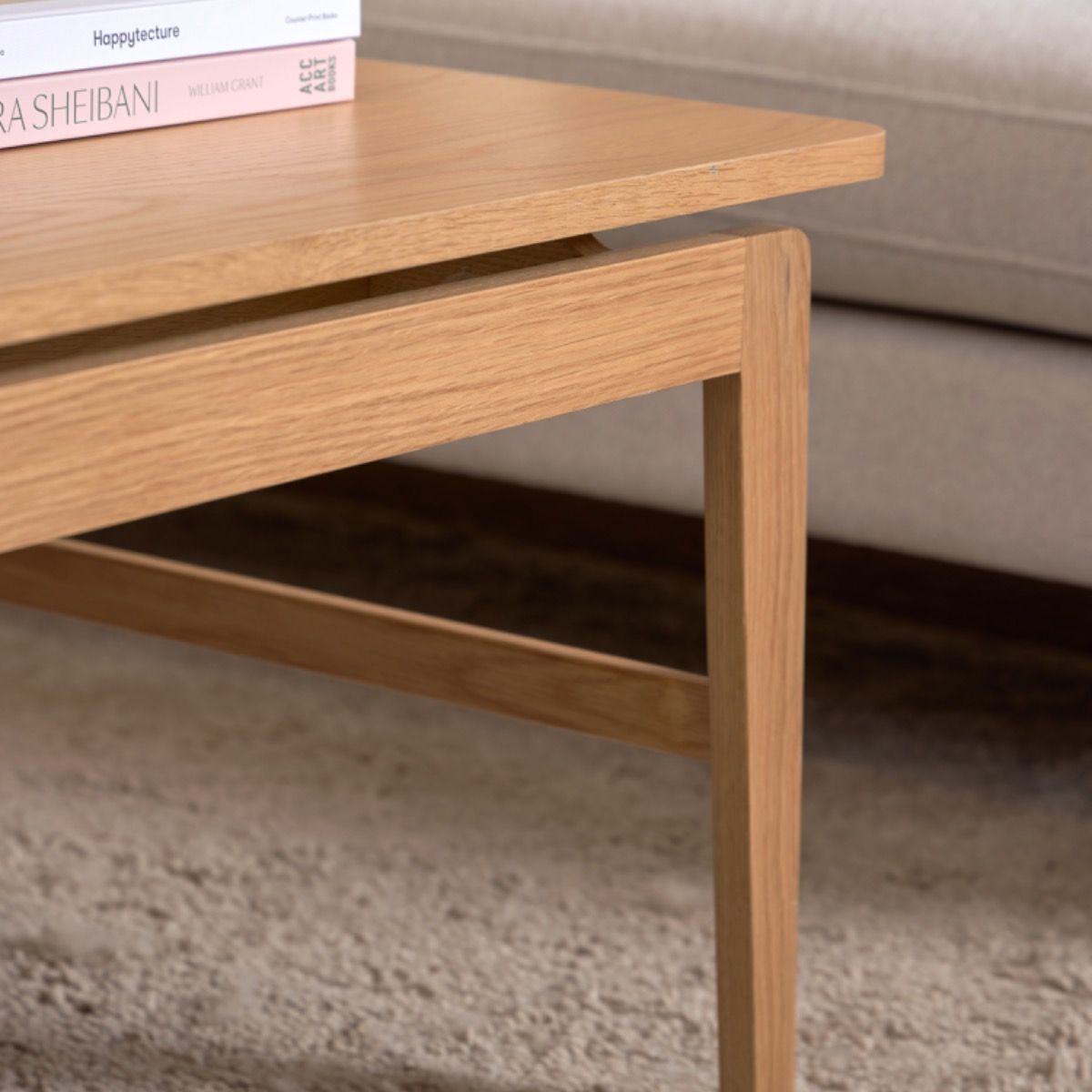 Essex Rectangular Coffee Table in Oak - INSIDE HOUSE