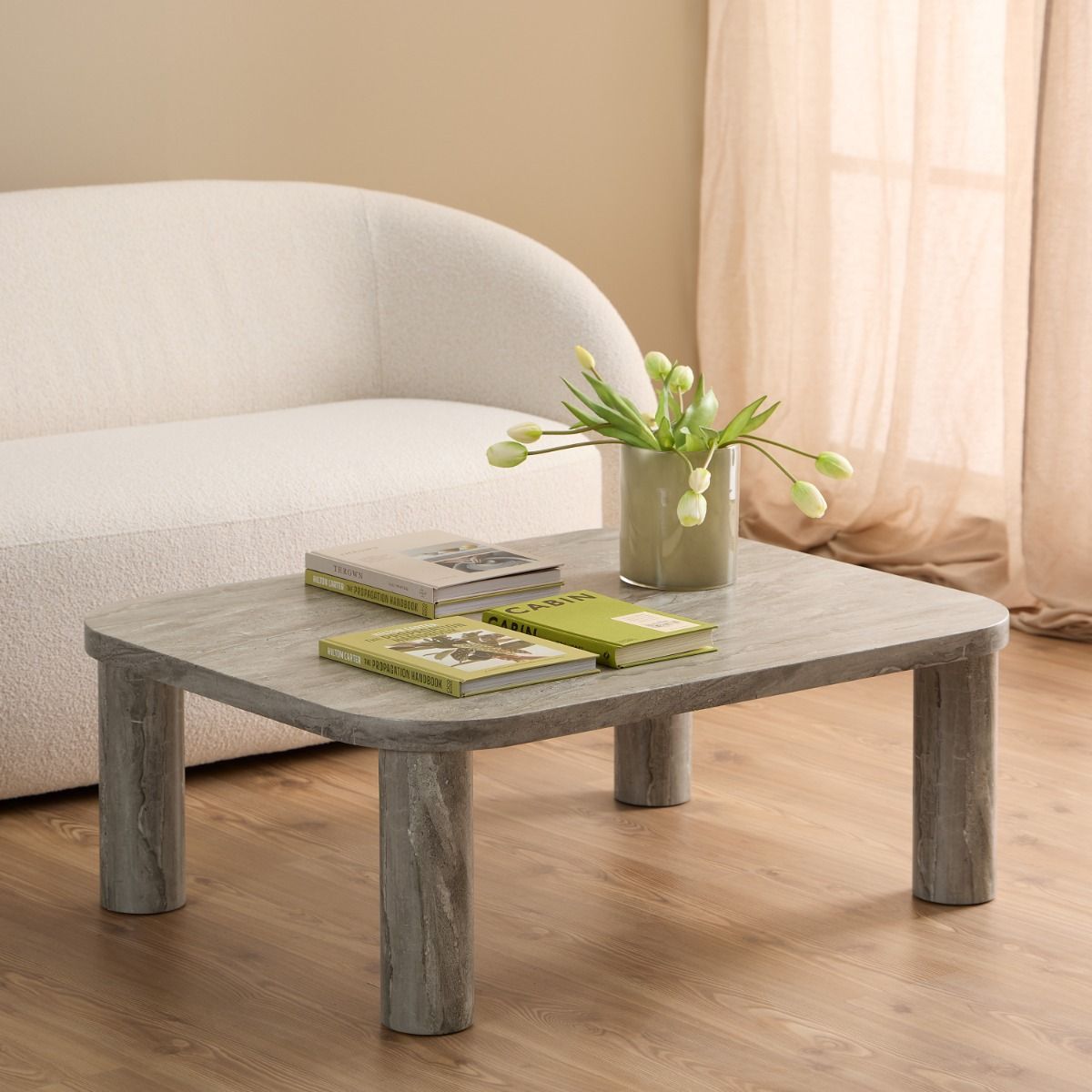 Solano Rectangular Coffee Table – Grey Marble Effect - INSIDE HOUSE