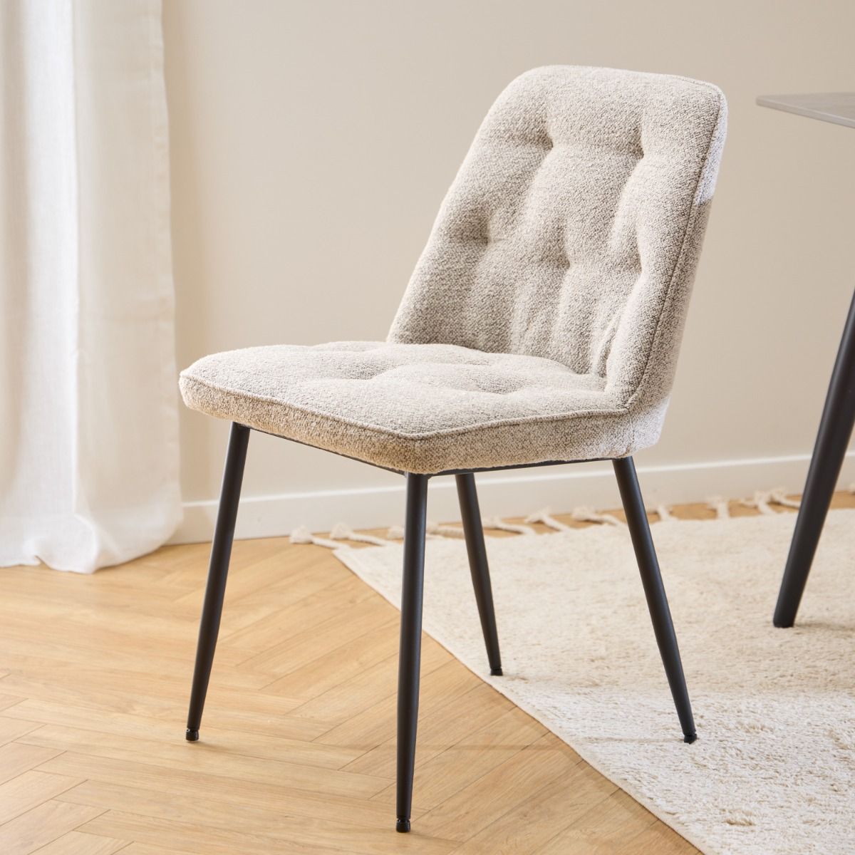 Brooke Dining Chair in Monza Beige Set of 2 - INSIDE HOUSE
