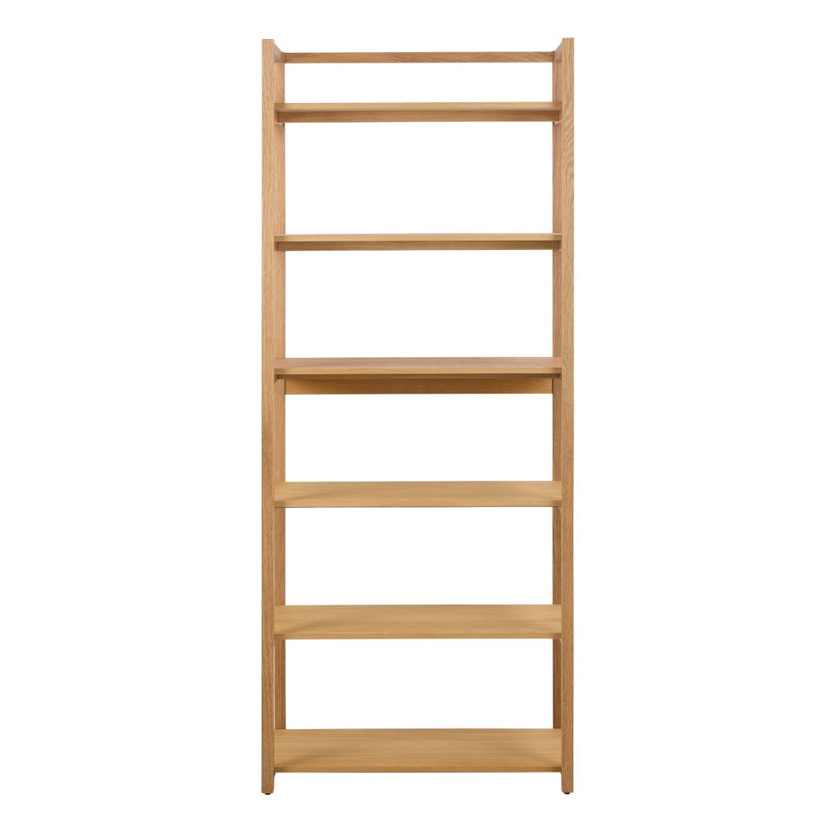 Ludza Rectangular Tall Bookcase With 6 Shelves in Oak - INSIDE HOUSE