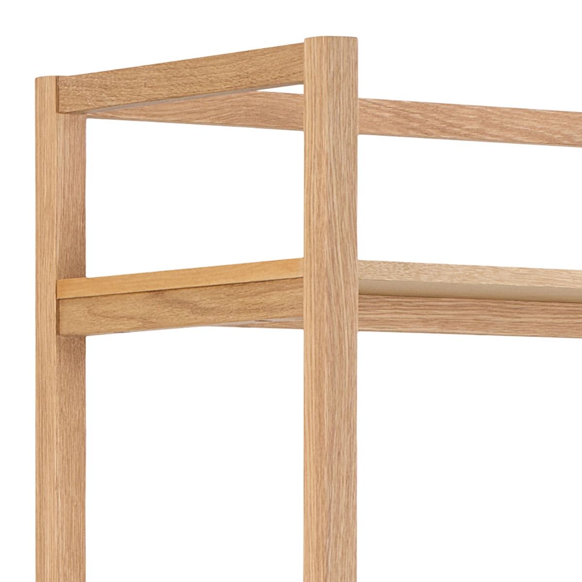 Ludza Rectangular Tall Bookcase With 6 Shelves in Oak - INSIDE HOUSE