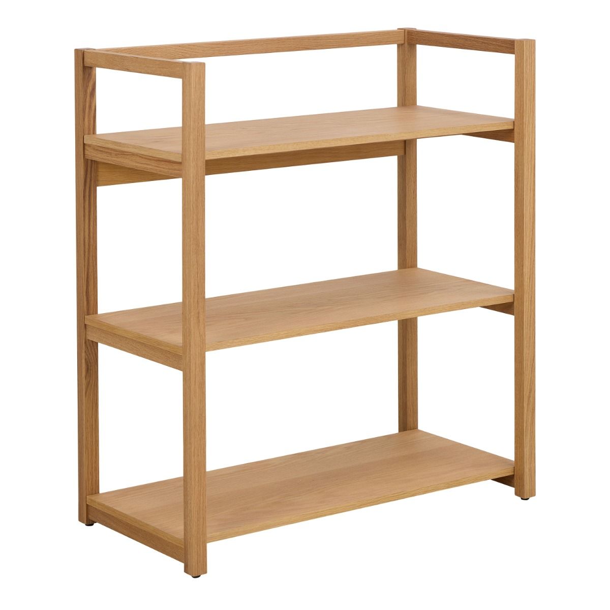 Ludza Rectangular Bookcase With 3 Shelves in Oak - INSIDE HOUSE