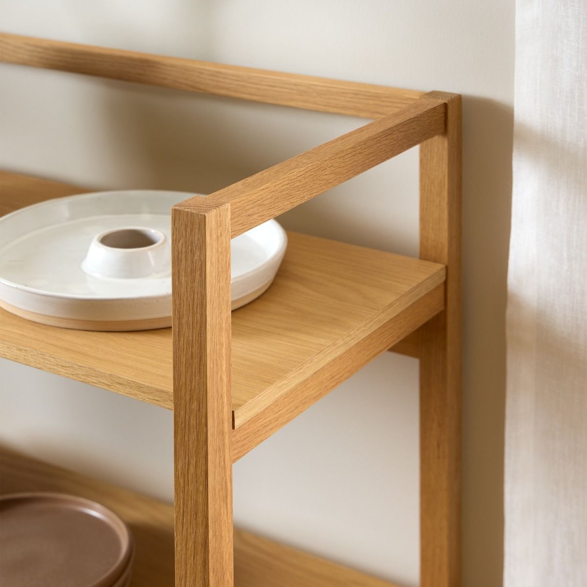 Ludza Rectangular Bookcase With 3 Shelves in Oak - INSIDE HOUSE