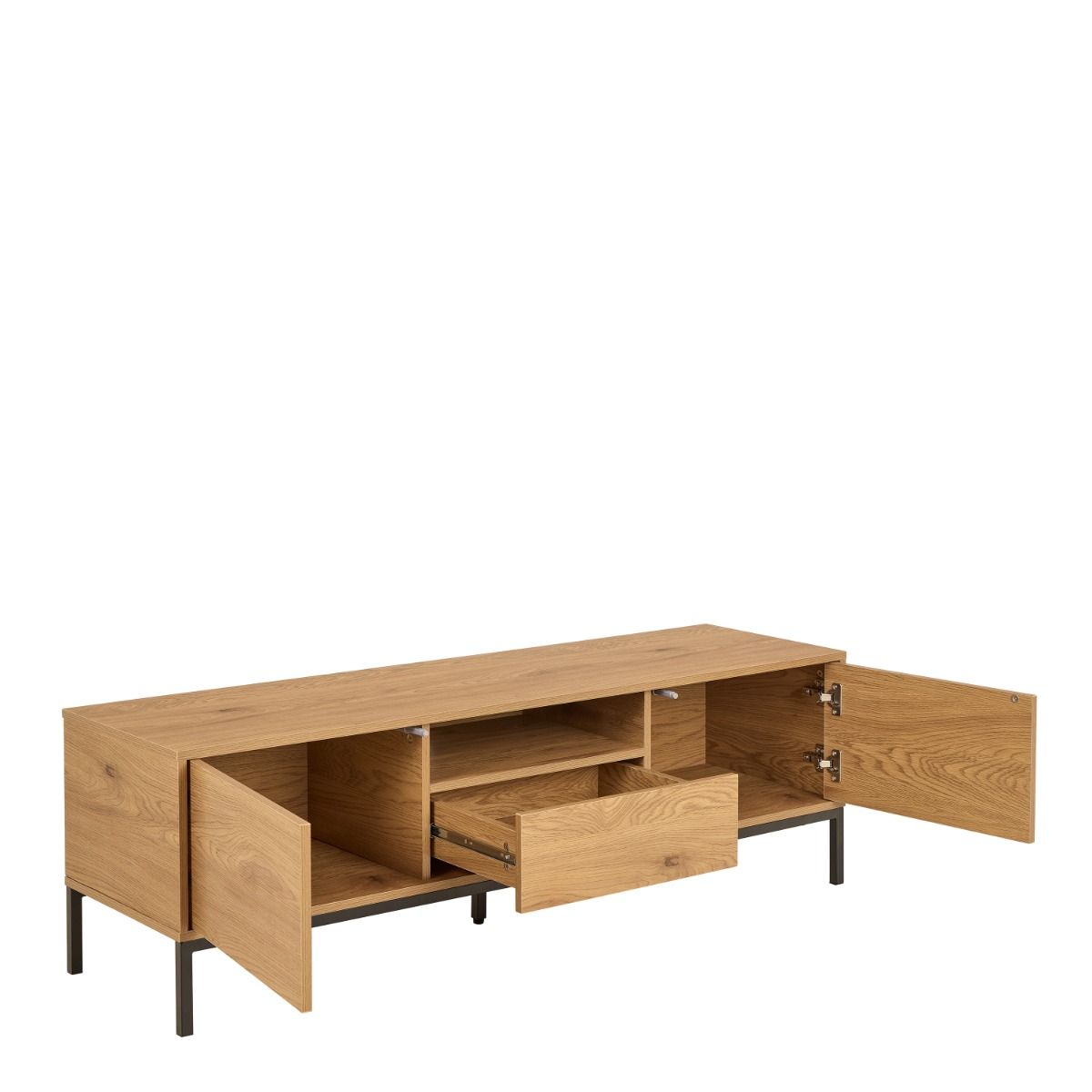 Seaford TV Unit 2 Doors 1 Drawer in Matt Wild Oak - INSIDE HOUSE
