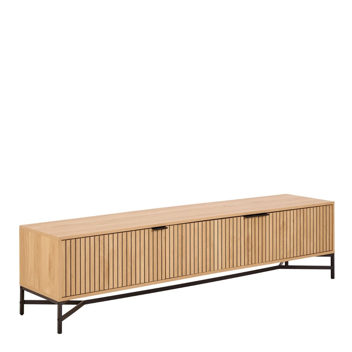 Jaipur TV Unit With 3 Doors 176cm Wide in Oak - INSIDE HOUSE