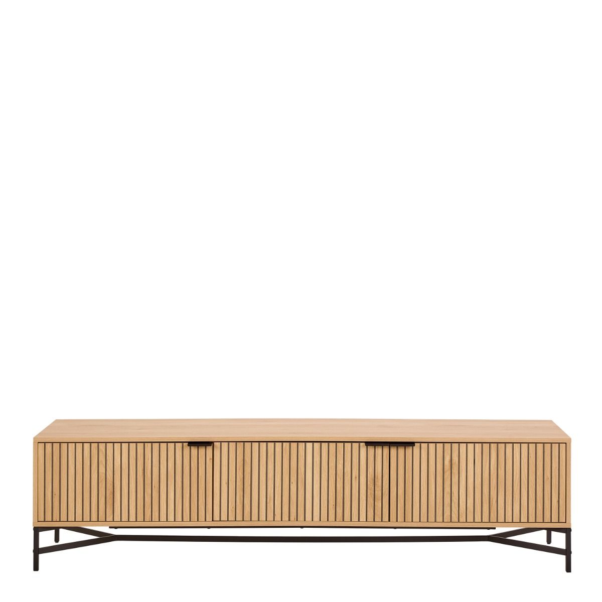 Jaipur TV Unit With 3 Doors 176cm Wide in Oak - INSIDE HOUSE