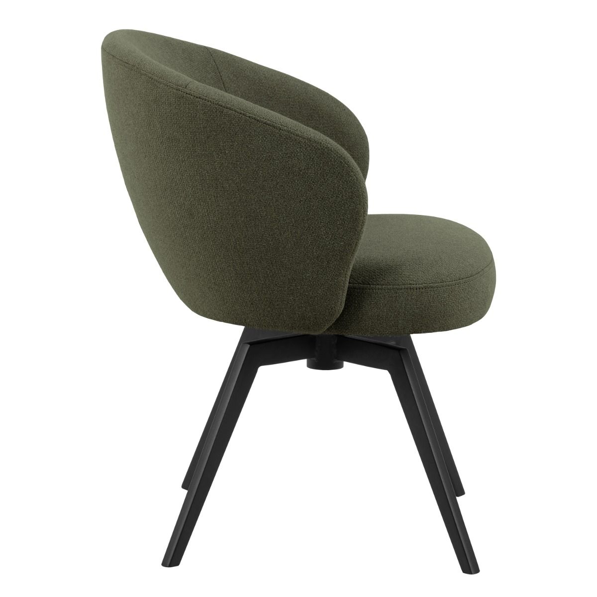 Darlene Dining Chair with Armrest and Swivel Function in Green - INSIDE HOUSE