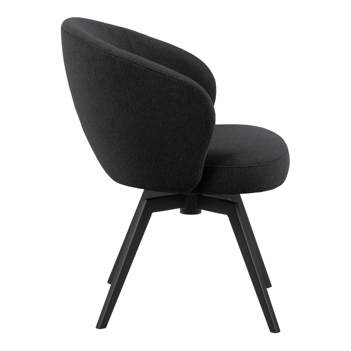 Darlene Dining Chair with Armrest and Swivel Function in Black - INSIDE HOUSE