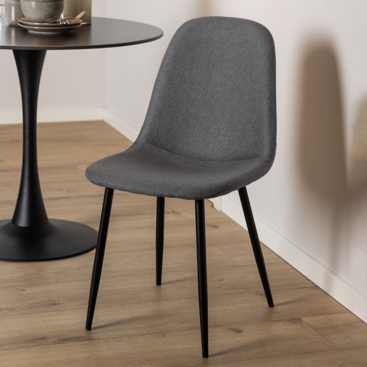 Celia Dining Chair in Light Grey Set of 4 - INSIDE HOUSE