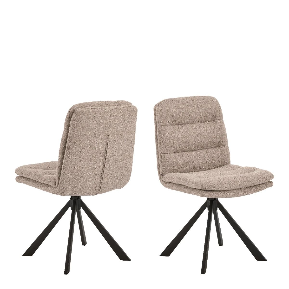 Dean Beige Swivel Dining Chair Set of 2 - INSIDE HOUSE