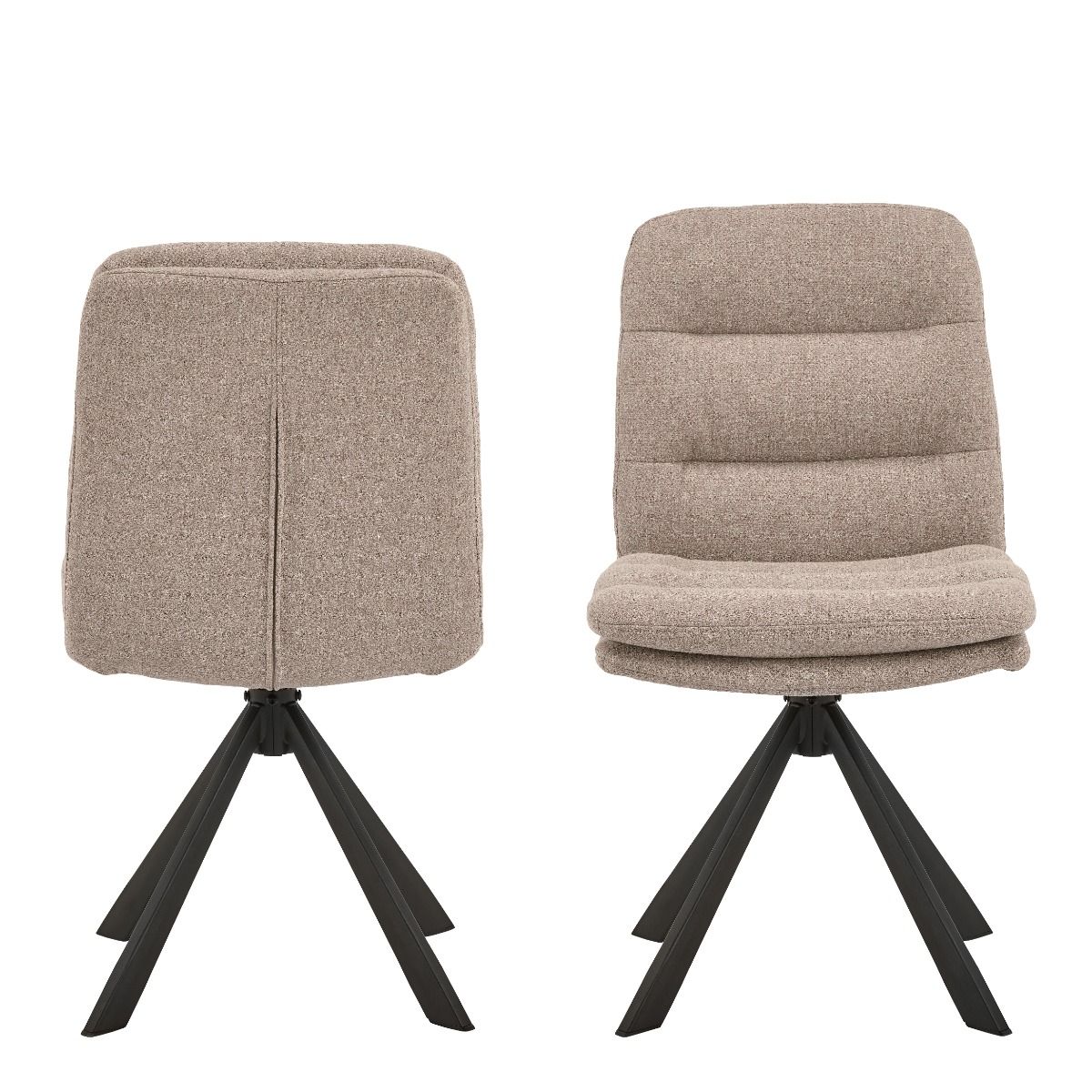Dean Beige Swivel Dining Chair Set of 2 - INSIDE HOUSE
