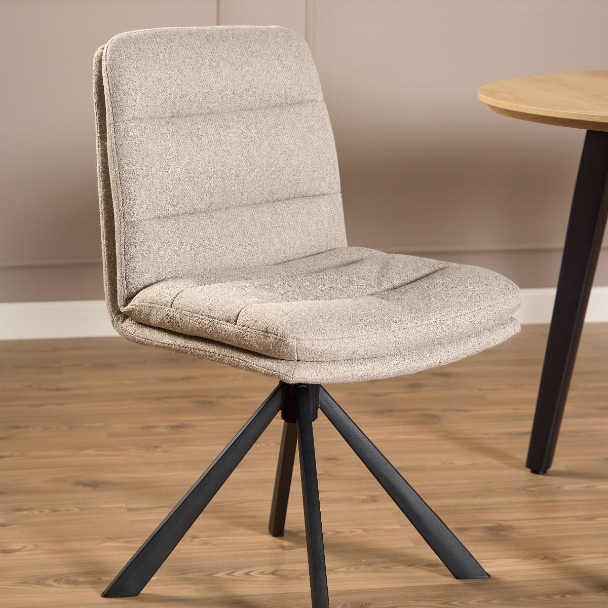 Dean Beige Swivel Dining Chair Set of 2 - INSIDE HOUSE