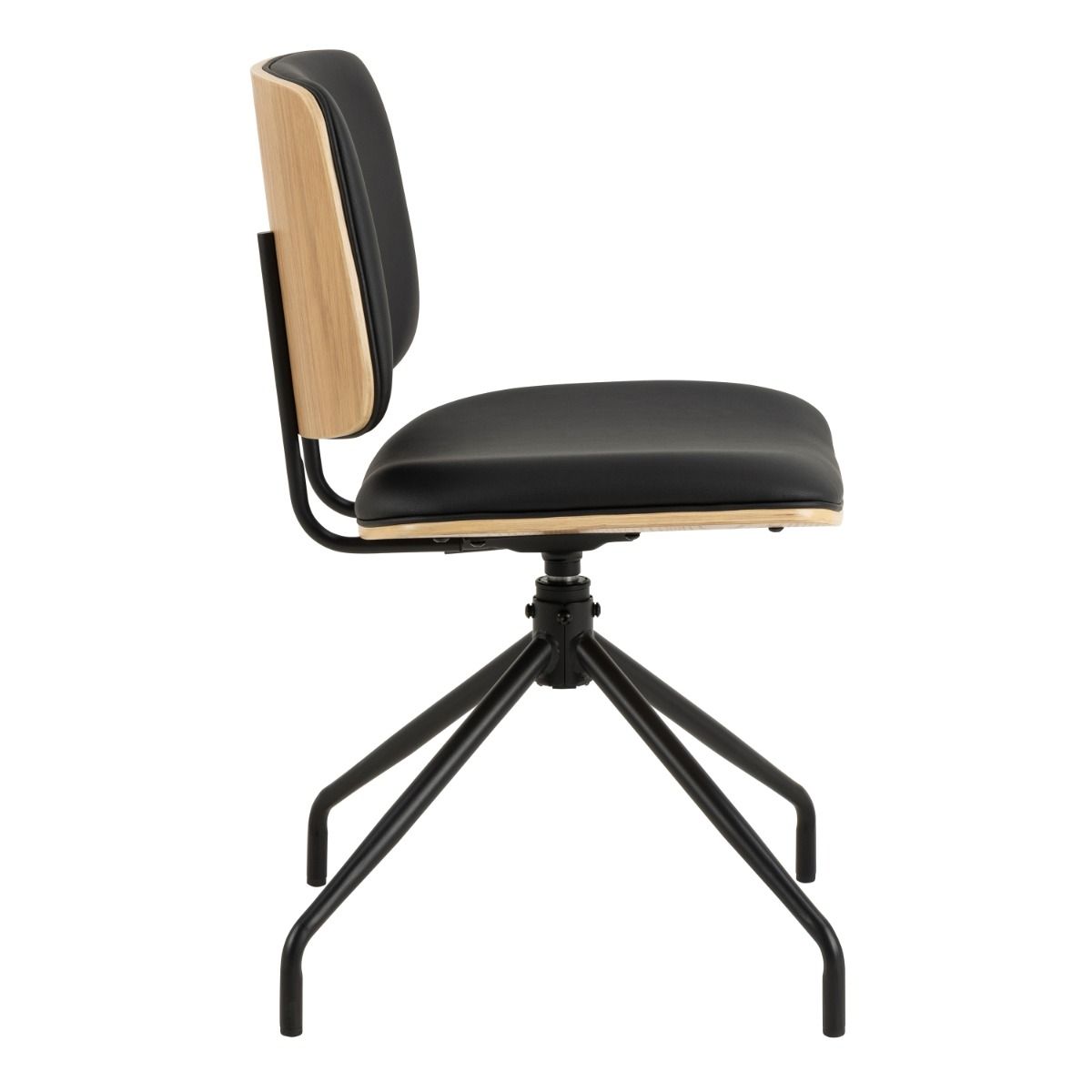 Owen Swivel Dining Chairs in Matt Black Set of 2 - INSIDE HOUSE