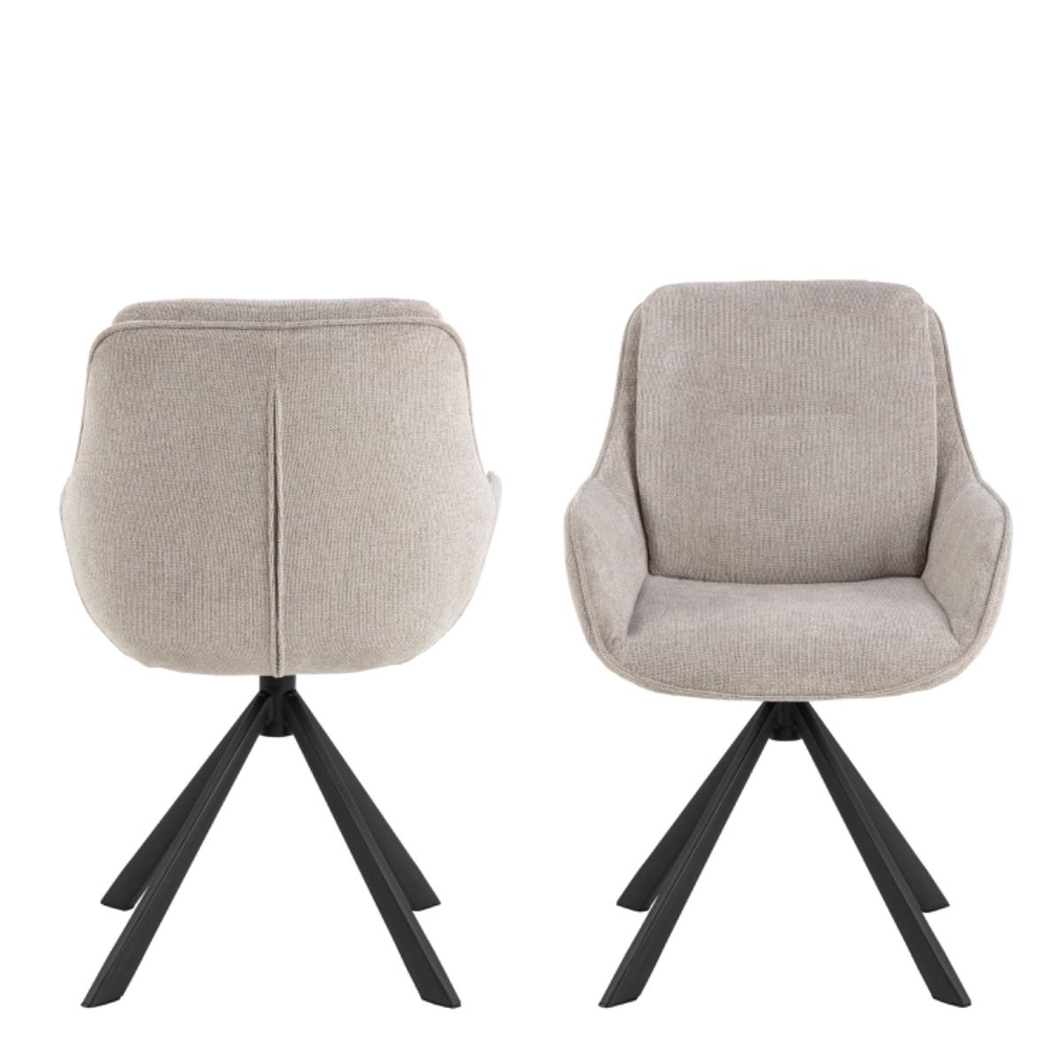 Carrie Swivel Dining Chair in Sand Set of 2 - INSIDE HOUSE