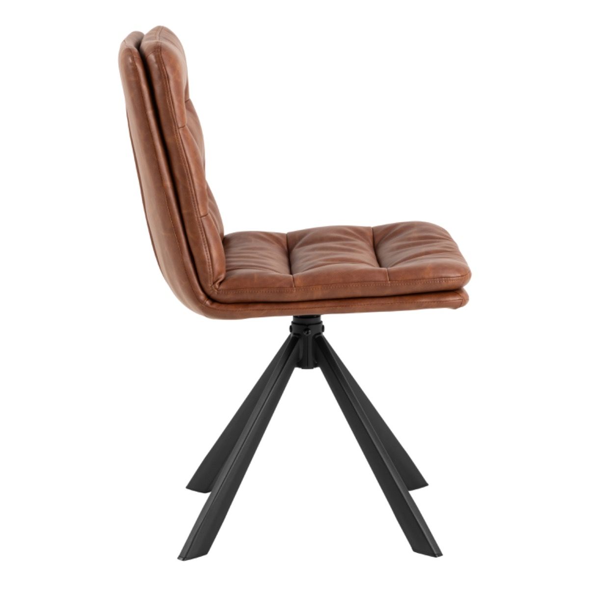 Dean Brandy PU Swivel Dining Chair Set of 2 - INSIDE HOUSE