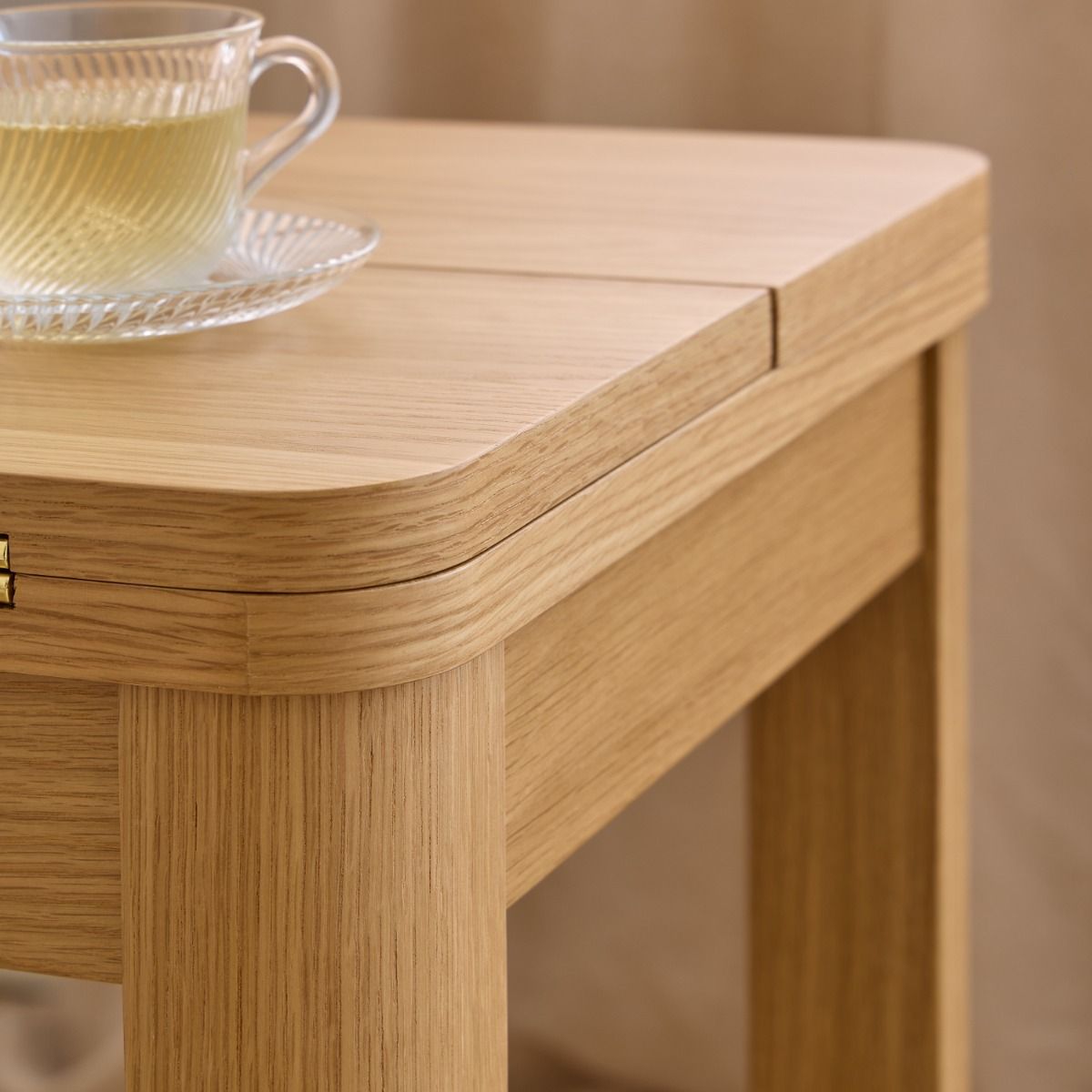 Southampton Extendable Rectangular Dining Table 45-90cm in Matt Oak - INSIDE HOUSE