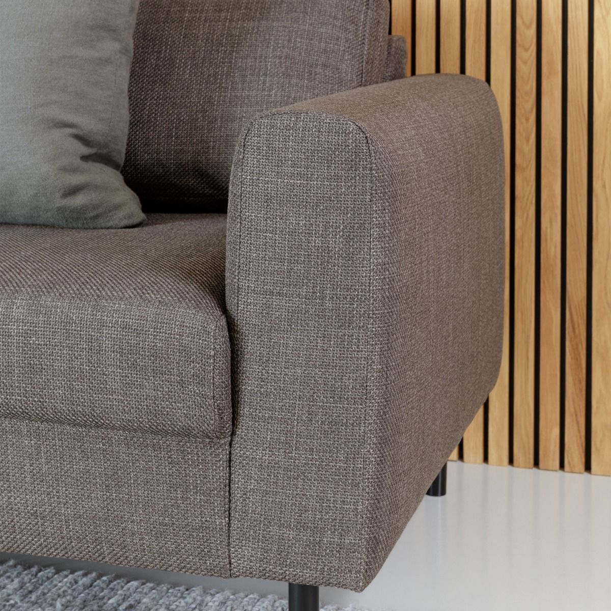 Omaha 3 Seater Sofa in Basel Light Grey Fabric - INSIDE HOUSE