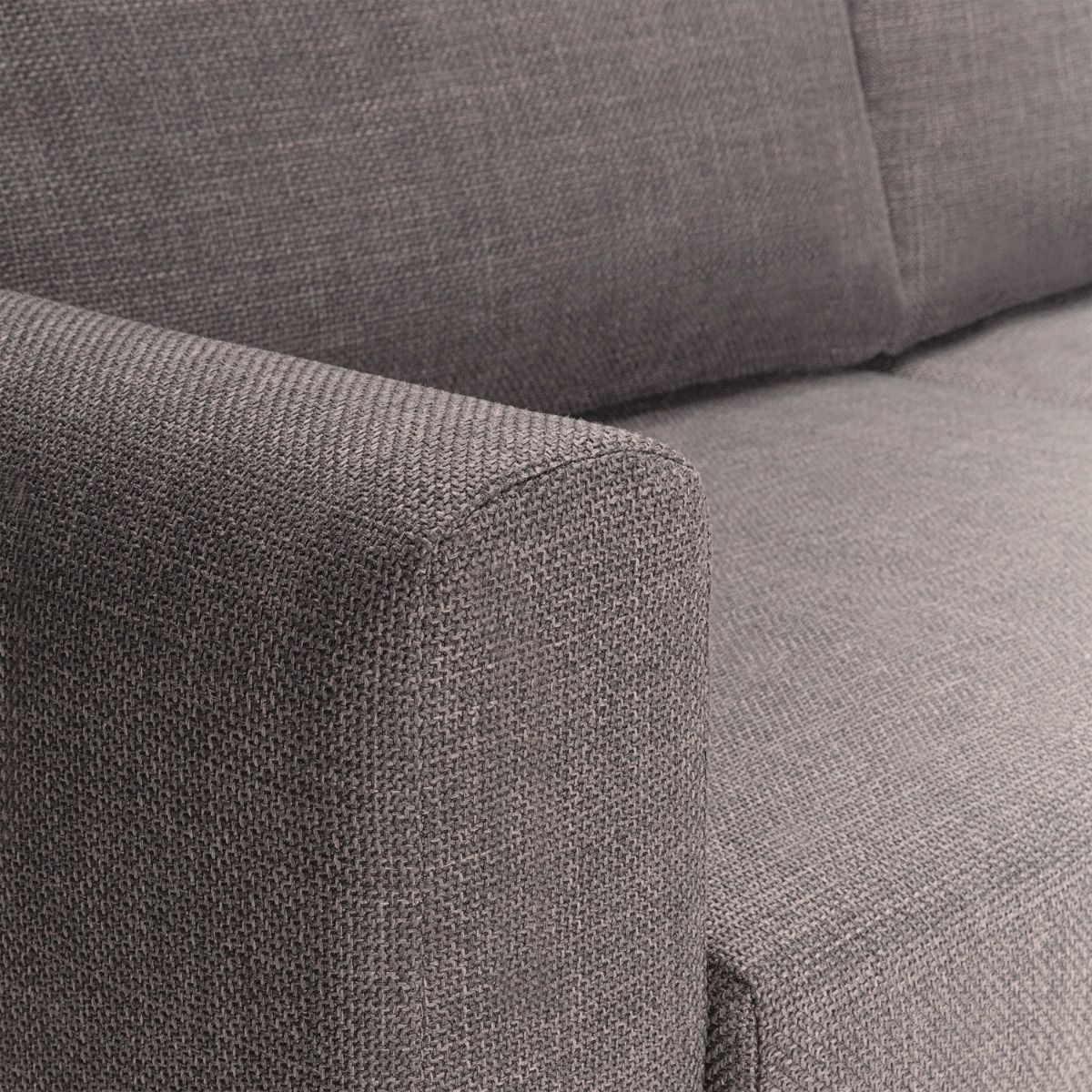 Omaha 3 Seater Sofa in Basel Light Grey Fabric - INSIDE HOUSE