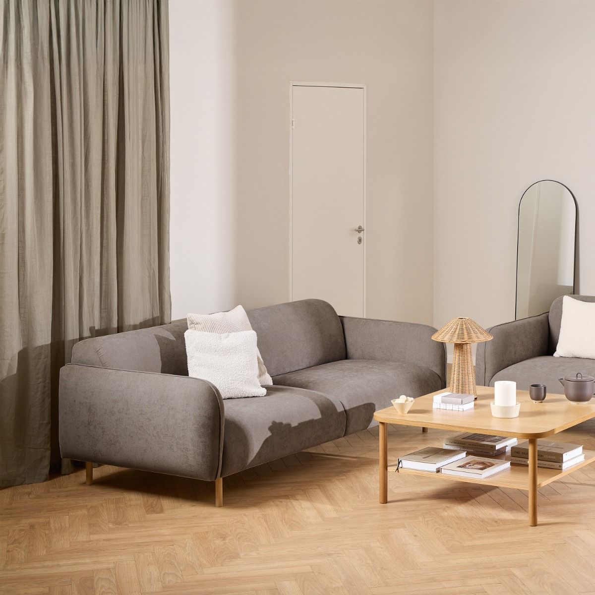 Westham 3 Seater Sofa in Fay Dusty Brown Fabric - INSIDE HOUSE