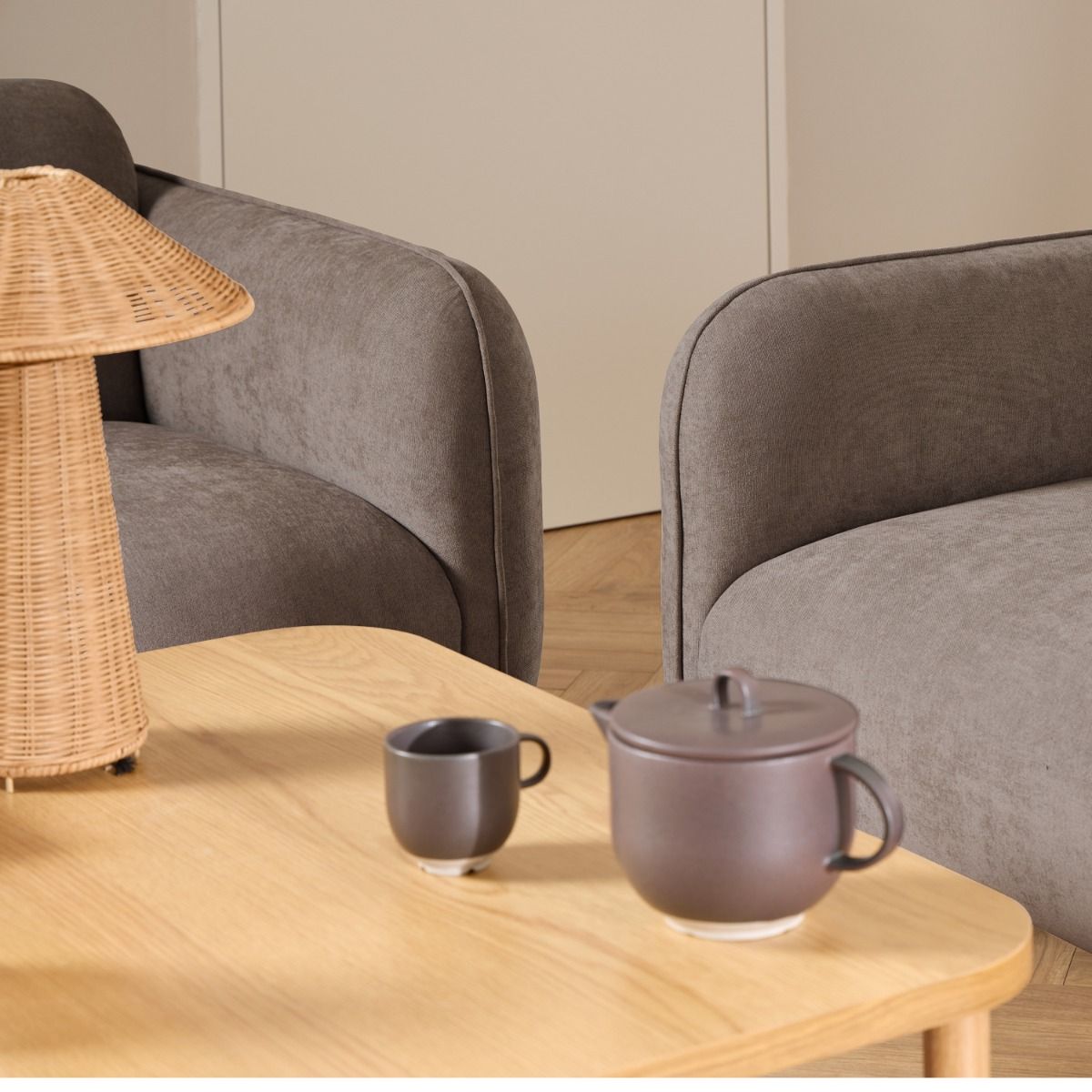 Westham 3 Seater Sofa in Fay Dusty Brown Fabric - INSIDE HOUSE