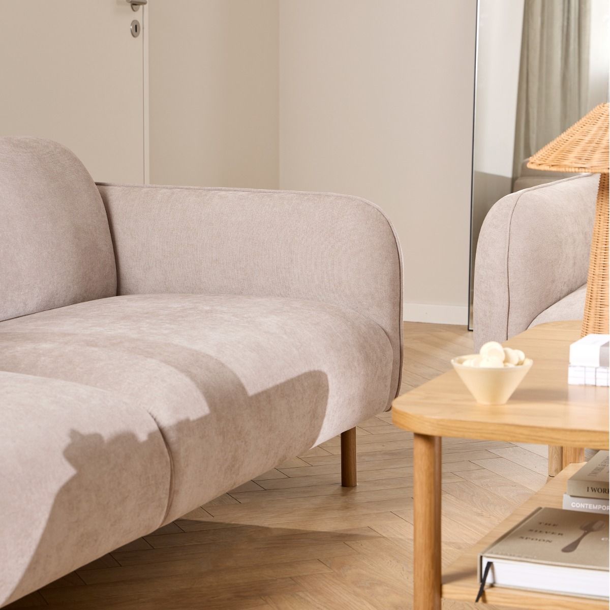 Westham 3 Seater Sofa in Fay Beige Fabric - INSIDE HOUSE