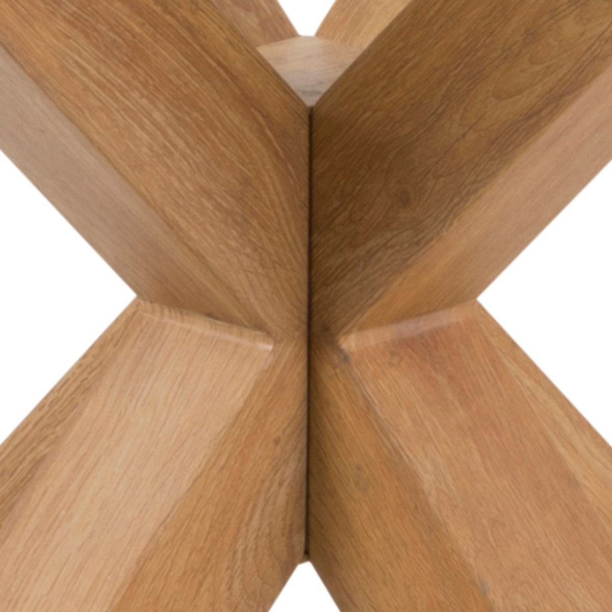 Heaven Round Dining Table with Glass Top and Oak-Look Steel Base 119 x 75.5 cm - INSIDE HOUSE