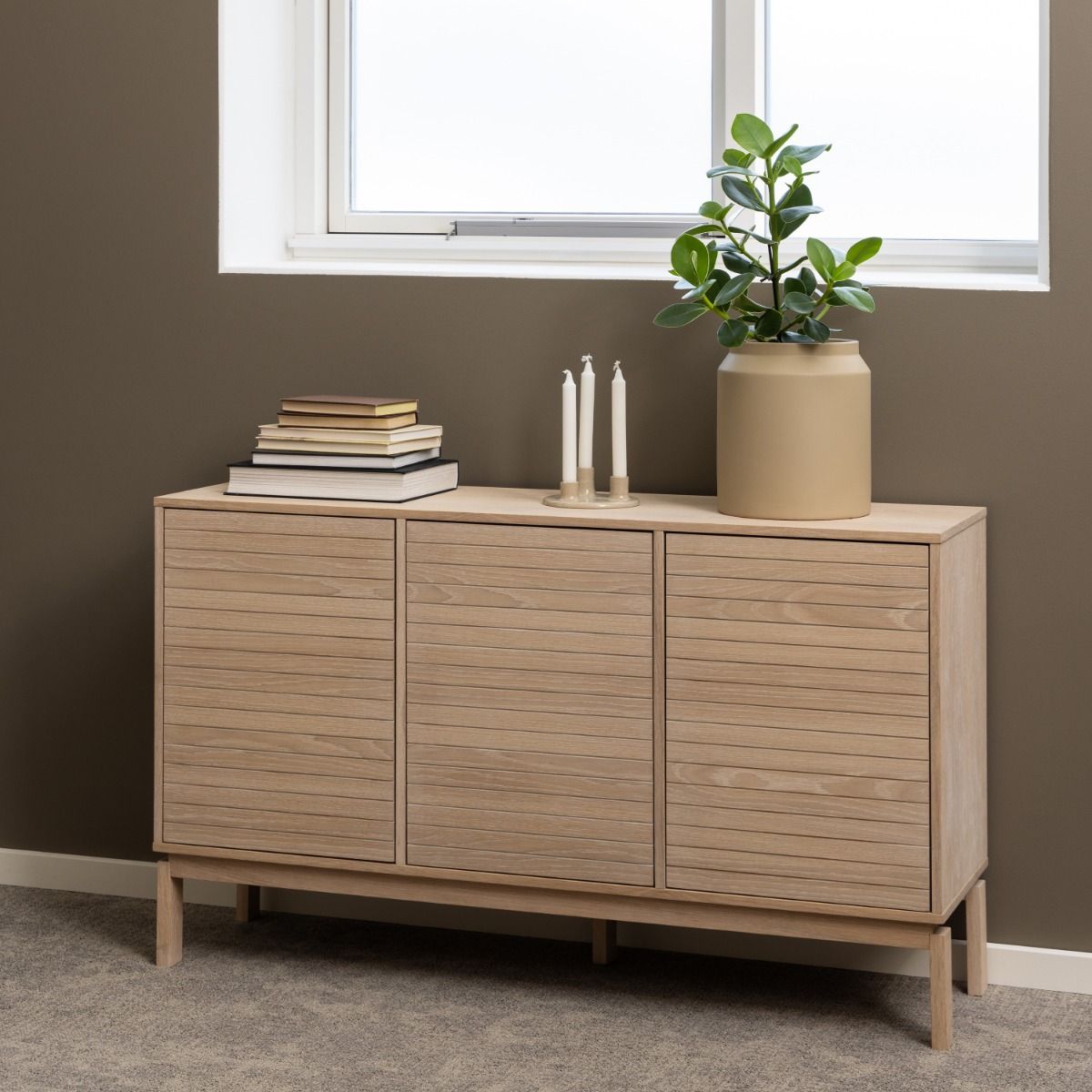 Linley 3 Door Sideboard in White Oak - INSIDE HOUSE