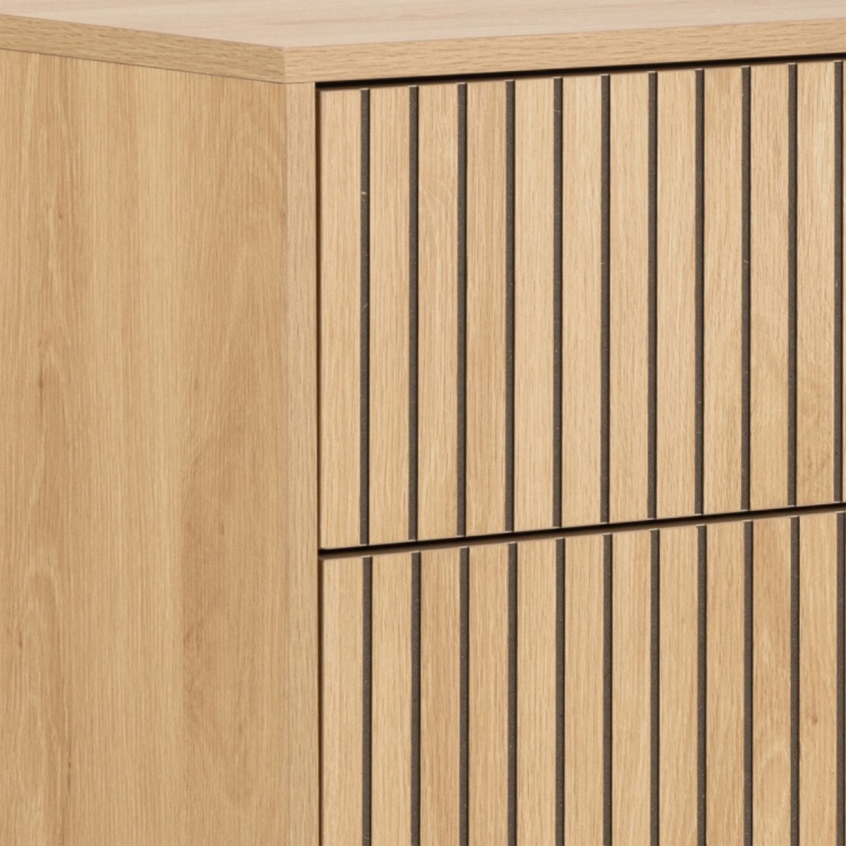 Albany Chest of 4 Drawers in Oak / Black Legs - INSIDE HOUSE