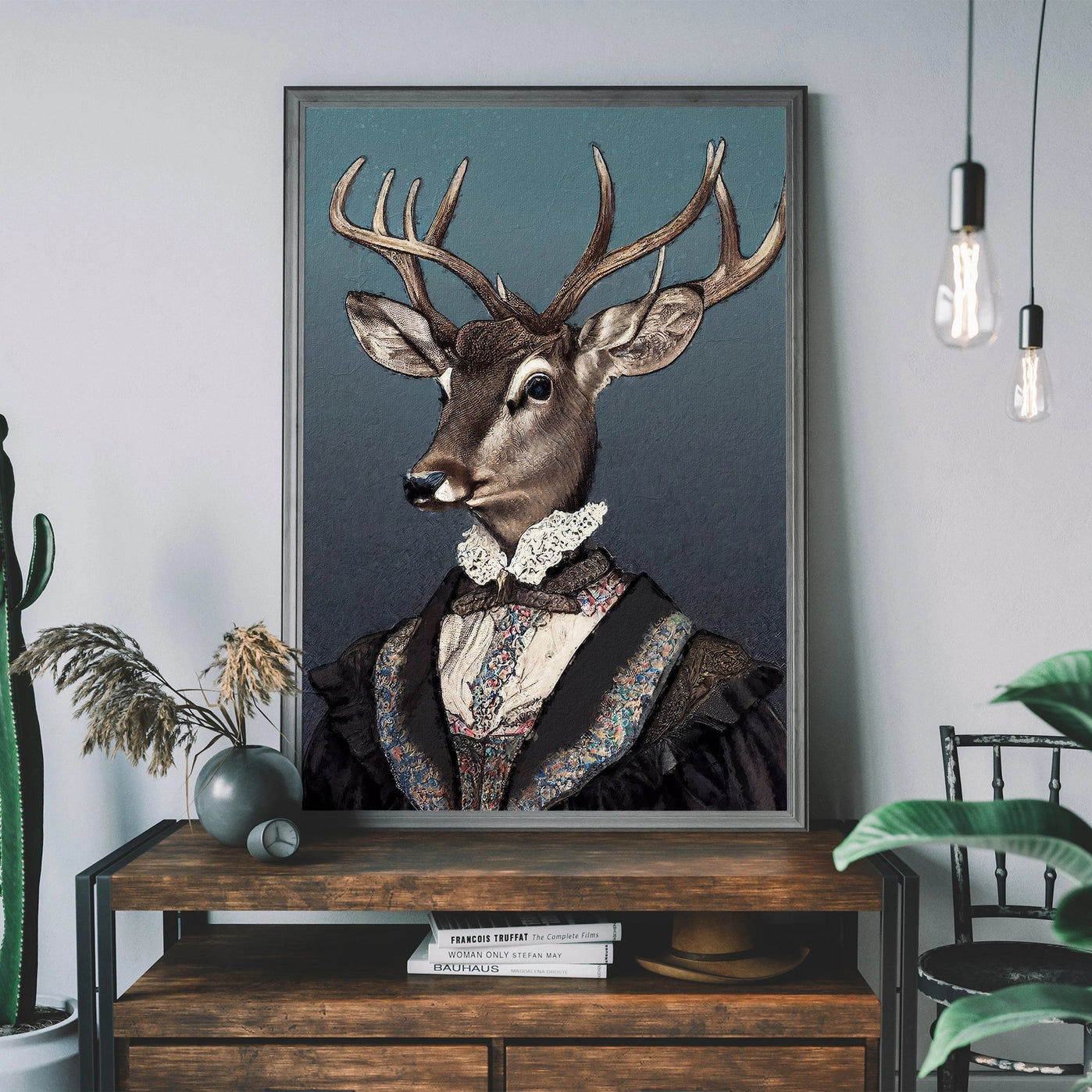 Female Stag Animal Head Print - INSIDE HOUSE