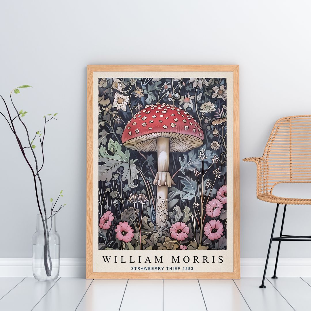 William Morris Inspired Mushroom Art Print - INSIDE HOUSE