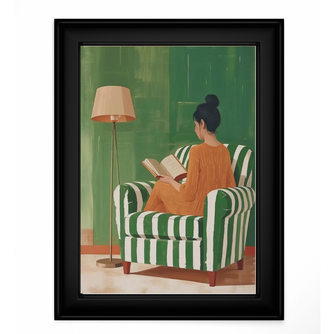 Book Reader Female Portrait Art Print