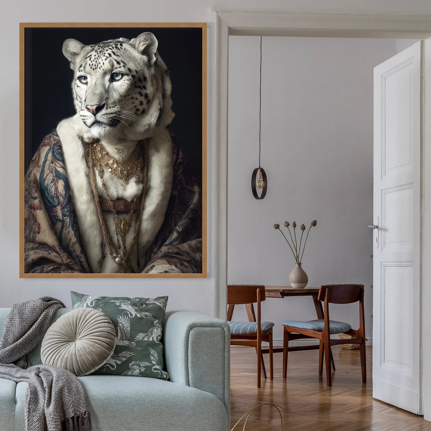 Snow Leopard 2 Animal Portrait Print - INSIDE HOUSE