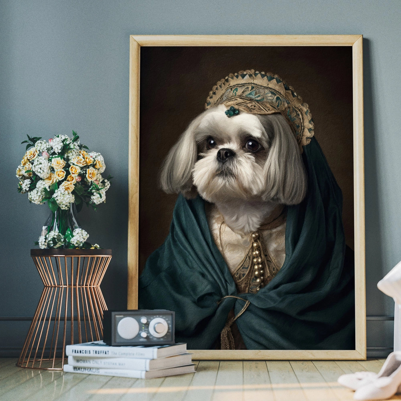 Shih Tzu Dog Portrait Print - INSIDE HOUSE