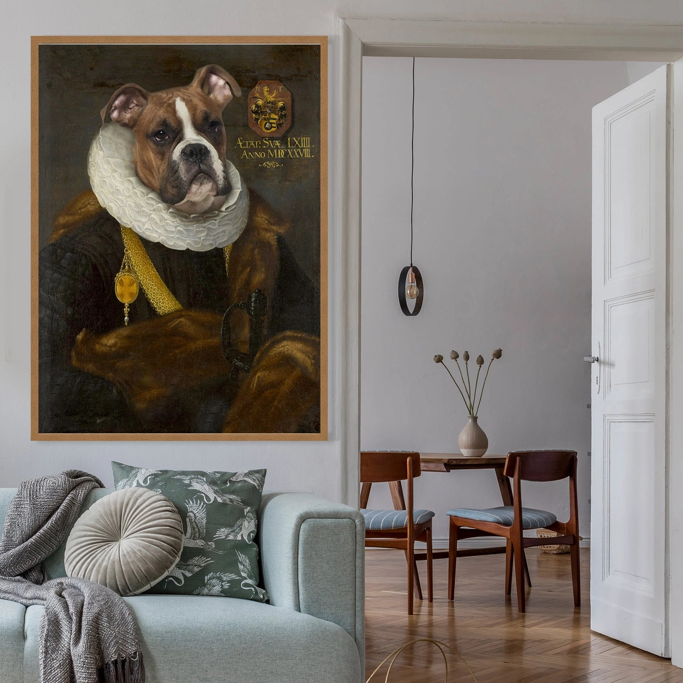 Renaissance Boxer Dog Print - INSIDE HOUSE