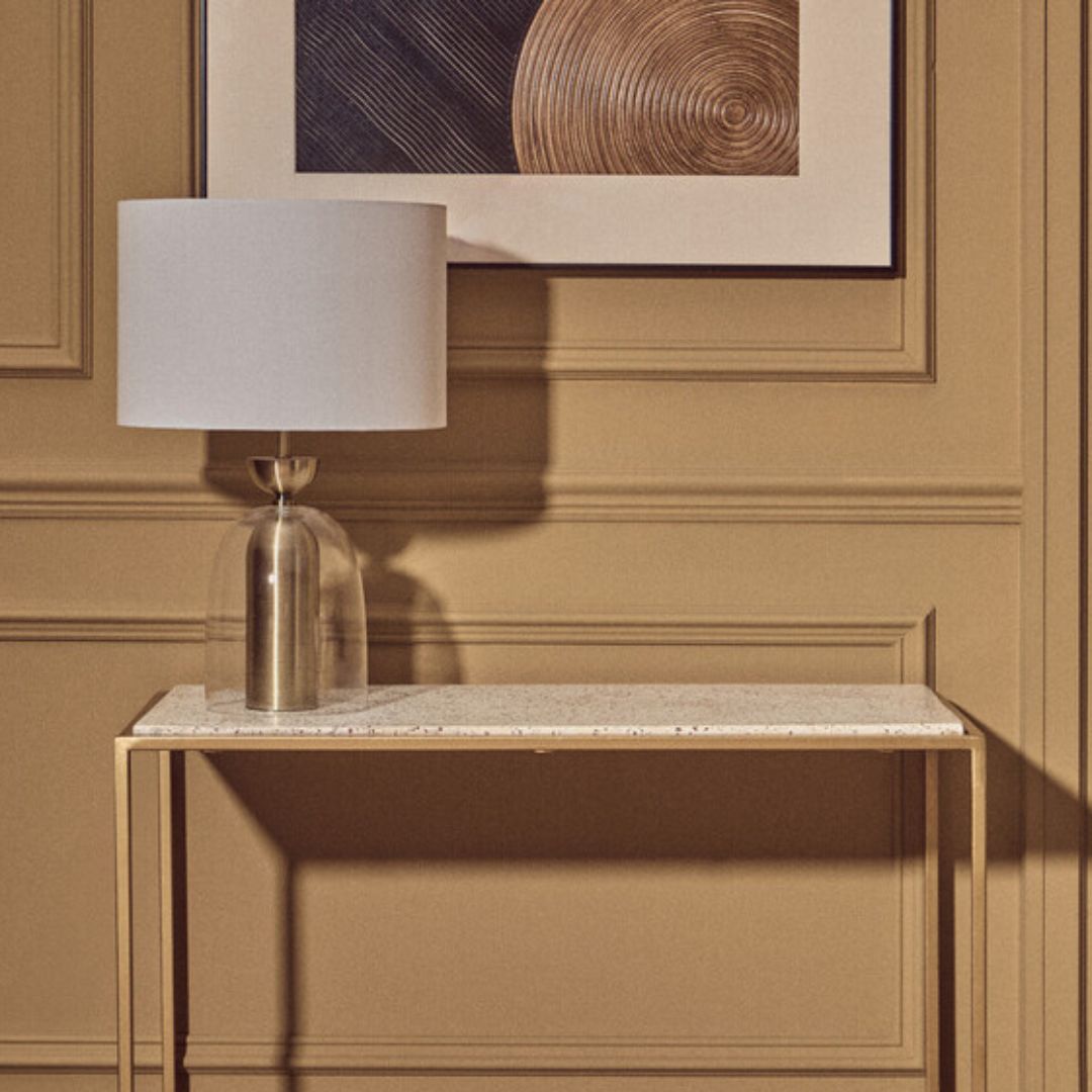 Alaric Glass Dome Brass Table Lamp - INSIDE HOUSE