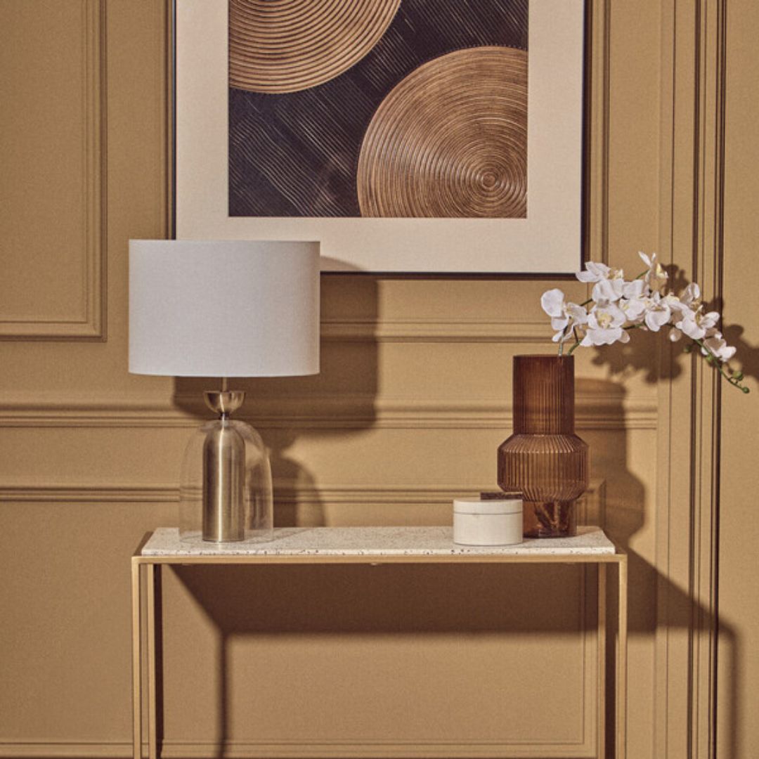 Alaric Glass Dome Brass Table Lamp - INSIDE HOUSE